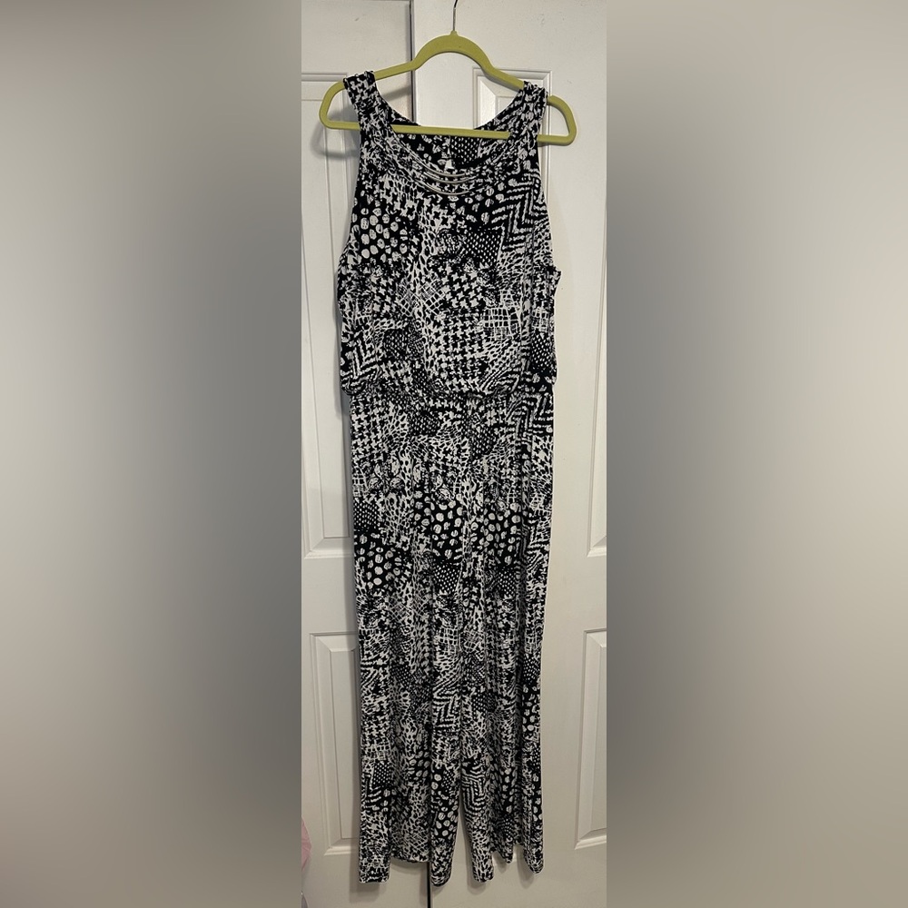 Black and White Patterned Jumpsuit